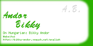 andor bikky business card